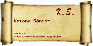 Katona Sándor névjegykártya