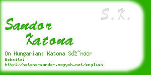 sandor katona business card